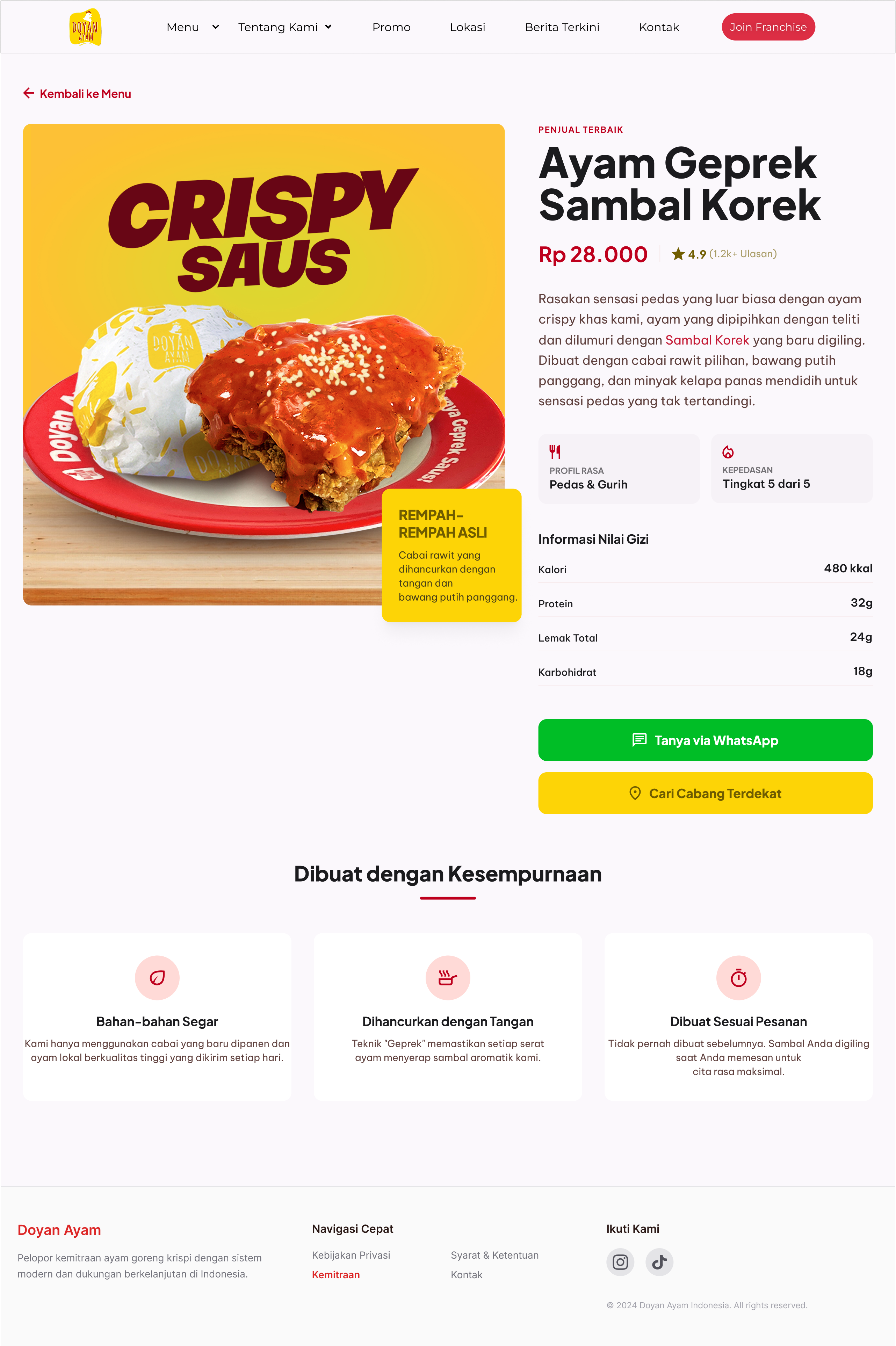 Doyan Ayam Website Redesign screenshot 4